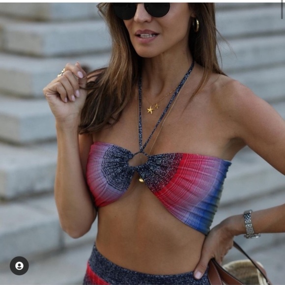 ZARA 2 Piece Metallic Crop Top M And Matching Skirt S Set - Picture 2 of 11